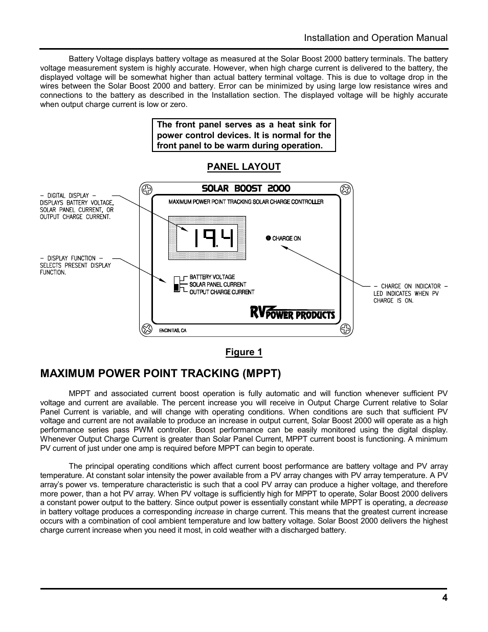 Maximum power point tracking (mppt) | Blue Sky Solar Boost 2000 User Manual | Page 5 / 15