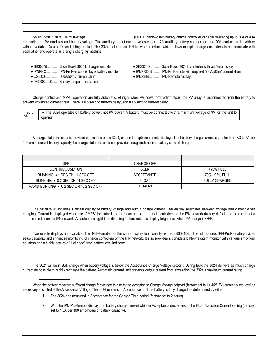 Product description, Operation | Blue Sky Solar Boost 3024iL User Manual | Page 4 / 64