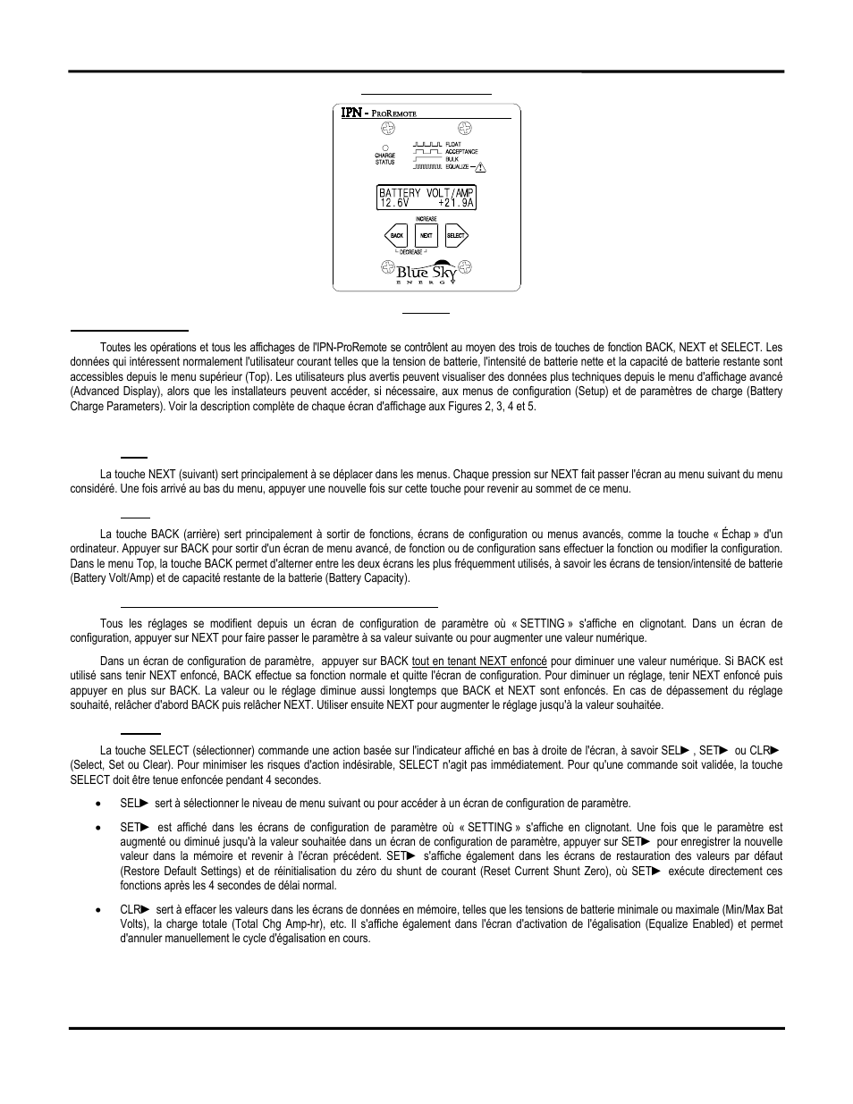 Fonctionnement | Blue Sky IPN Pro User Manual | Page 36 / 64