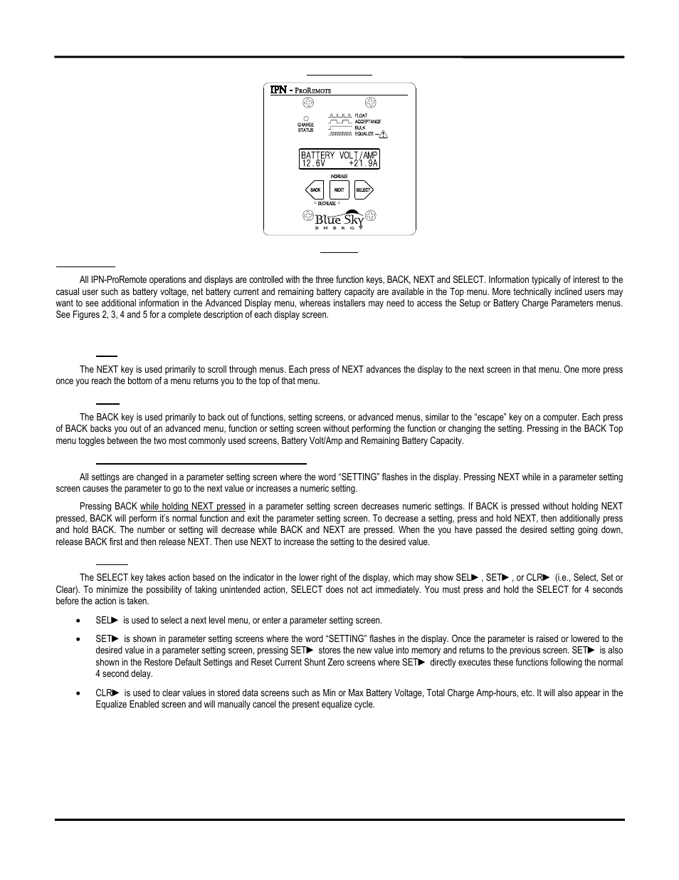 Operation | Blue Sky IPN Pro User Manual | Page 4 / 64