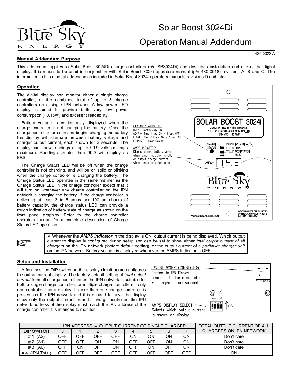 Blue Sky Solar Boost 3024Di User Manual | 2 pages