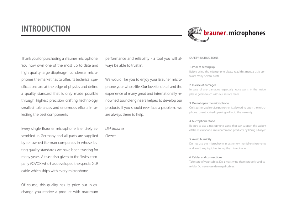 Introduction | Brauner Microphones Phanthera (V) User Manual | Page 2 / 8