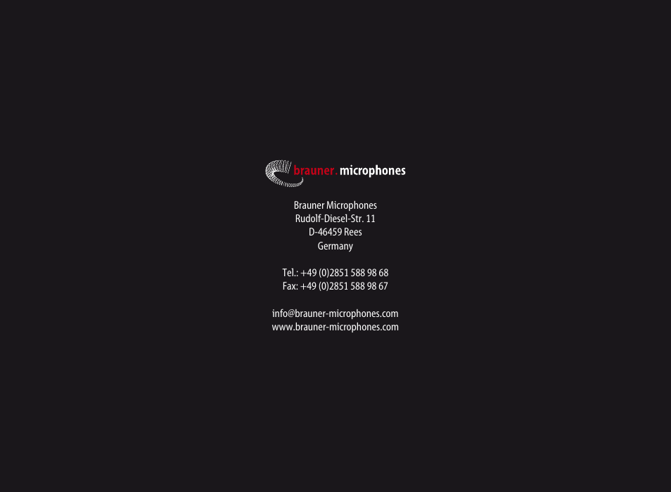 Brauner Microphones Phanthera (V) User Manual | Page 8 / 8