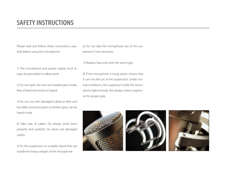 Safety instructions | Brauner Microphones Valvet User Manual | Page 4 / 10