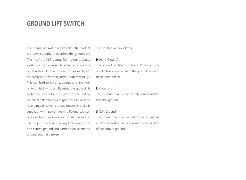 Ground lift switch | Brauner Microphones Valvet User Manual | Page 7 / 10