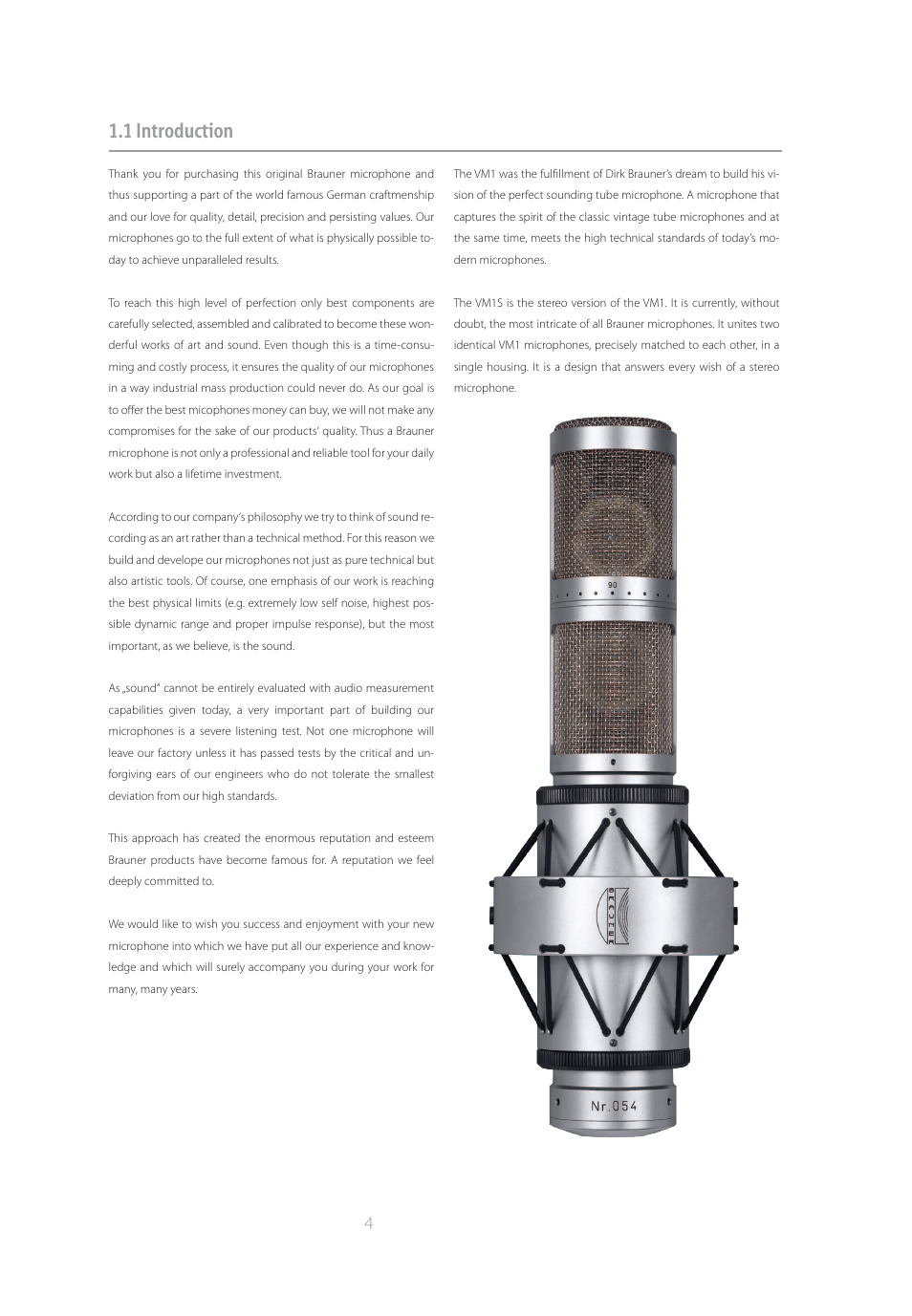 1 introduction | Brauner Microphones VM1S User Manual | Page 4 / 14