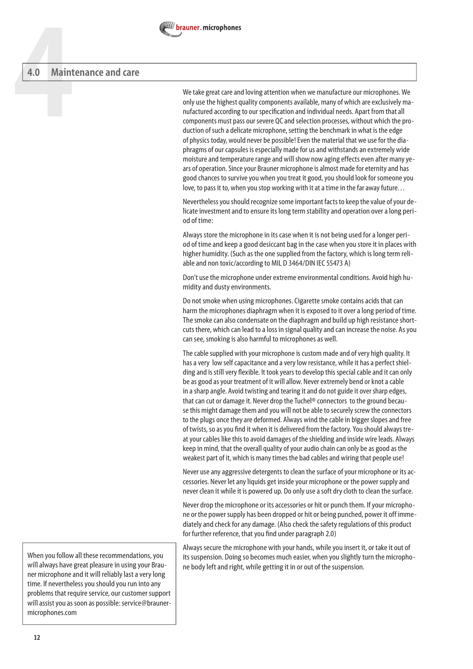 Brauner Microphones VMX lite User Manual | Page 12 / 16