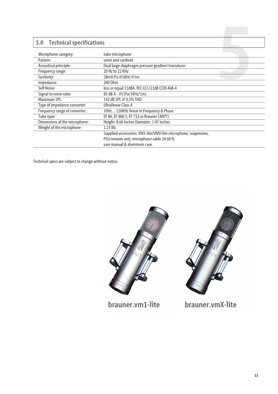 Brauner Microphones VMX lite User Manual | Page 13 / 16