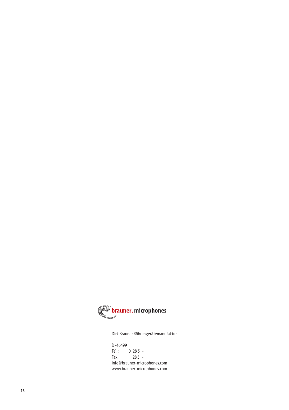 Brauner Microphones VMX lite User Manual | Page 16 / 16