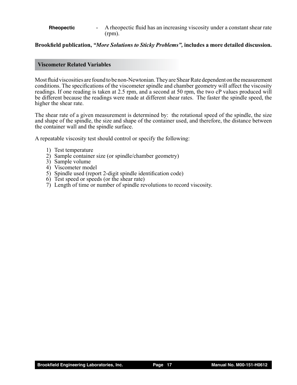 Brookfield Dial Stepper Viscometer User Manual | Page 17 / 35