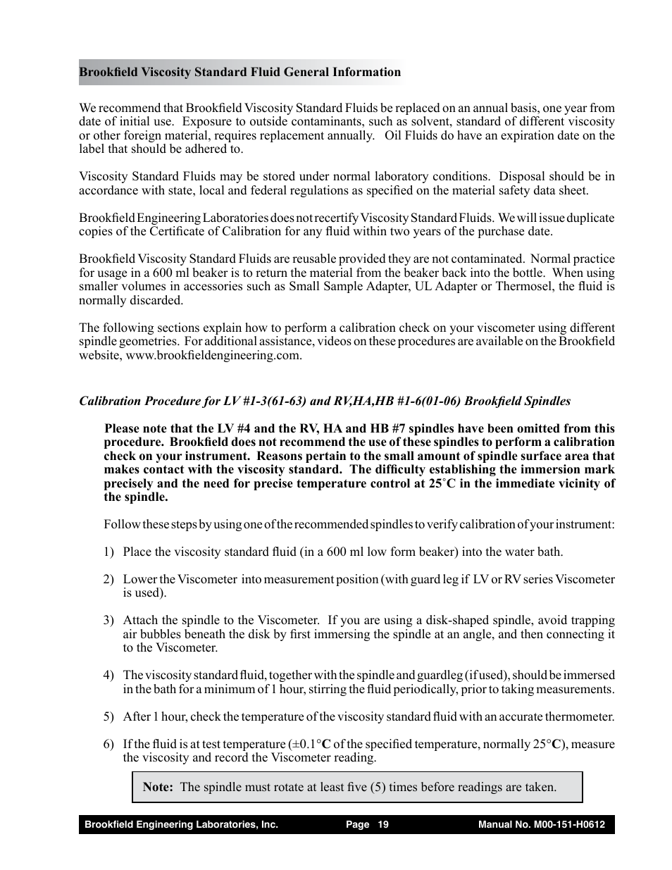 Brookfield Dial Stepper Viscometer User Manual | Page 19 / 35