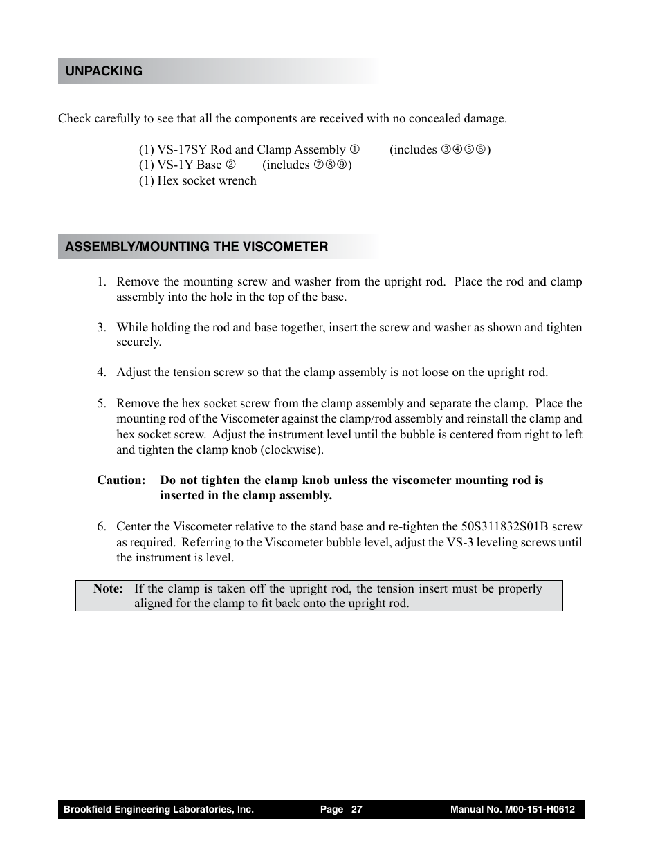 Brookfield Dial Stepper Viscometer User Manual | Page 27 / 35