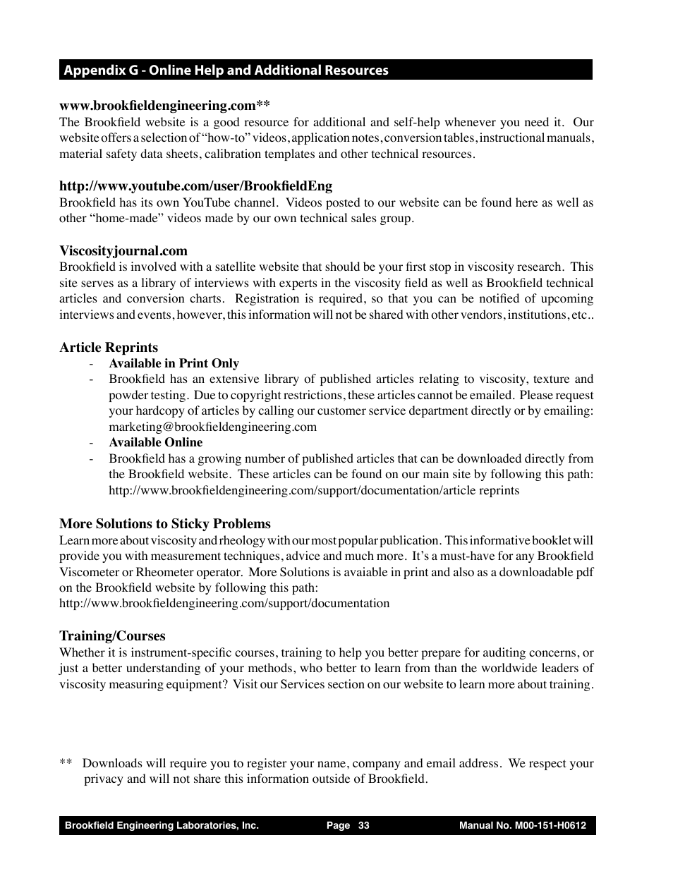 Brookfield Dial Stepper Viscometer User Manual | Page 33 / 35