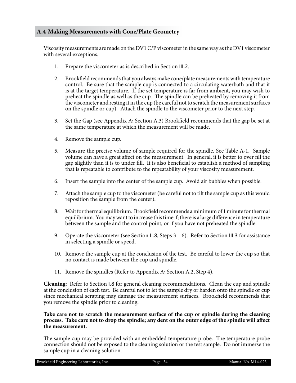 Brookfield DV1 Viscometer User Manual | Page 34 / 63