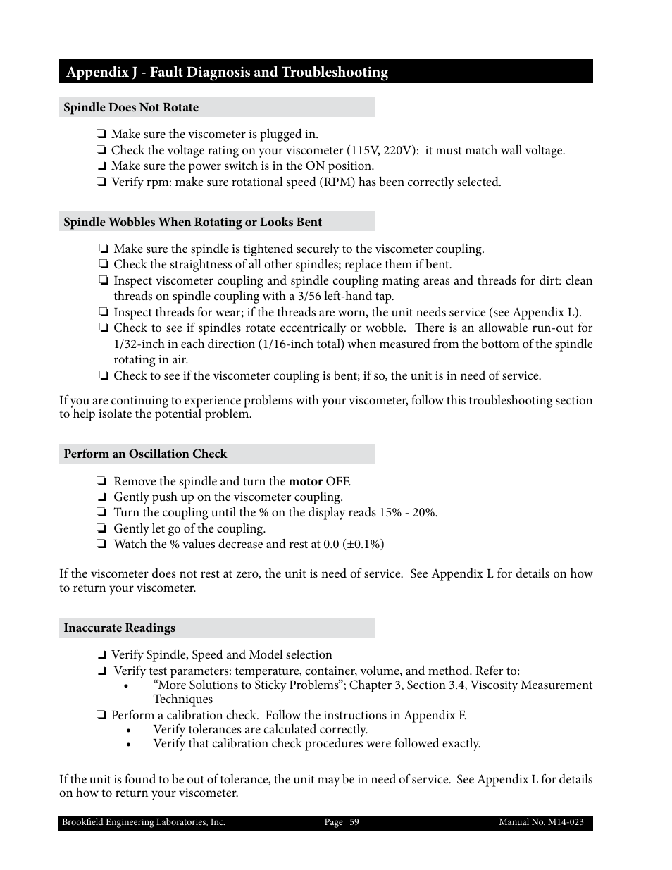 Brookfield DV1 Viscometer User Manual | Page 59 / 63
