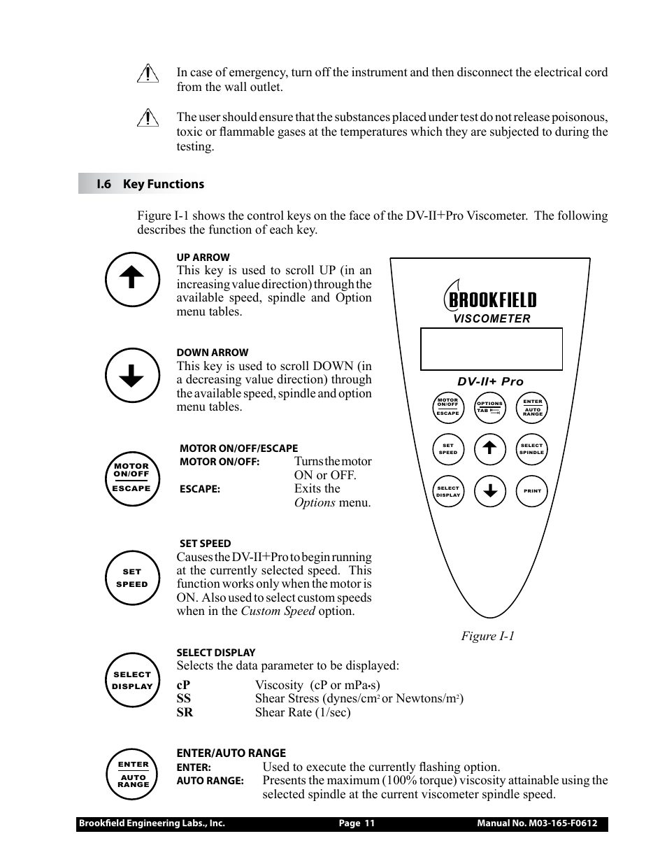 Brookfield | Brookfield DV2+Pro Viscometer User Manual | Page 11 / 101