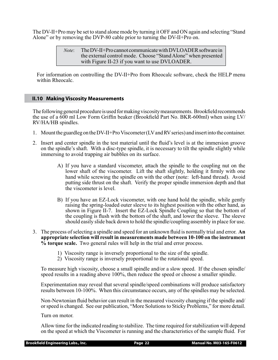 Brookfield DV2+Pro Viscometer User Manual | Page 22 / 101