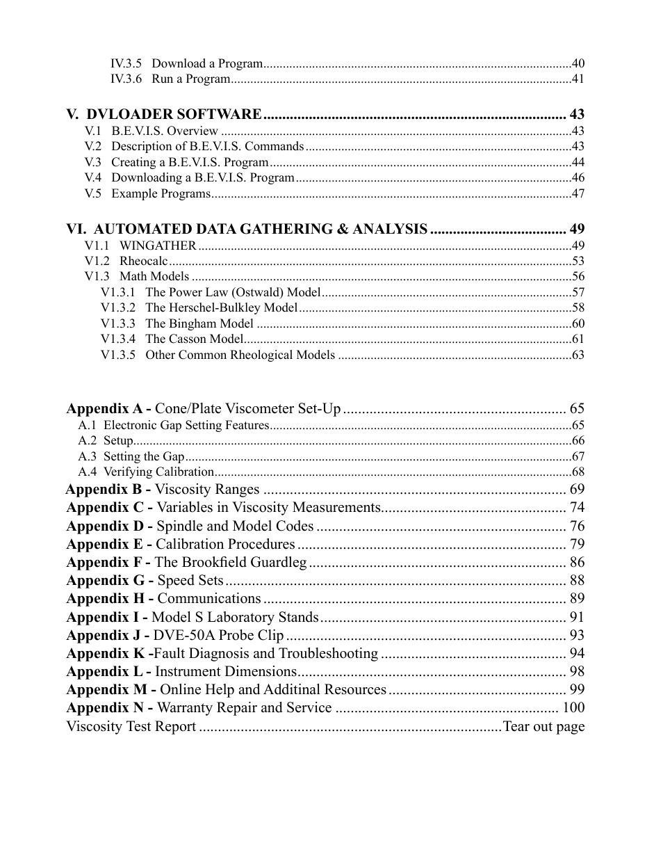 Brookfield DV2+Pro Viscometer User Manual | Page 4 / 101