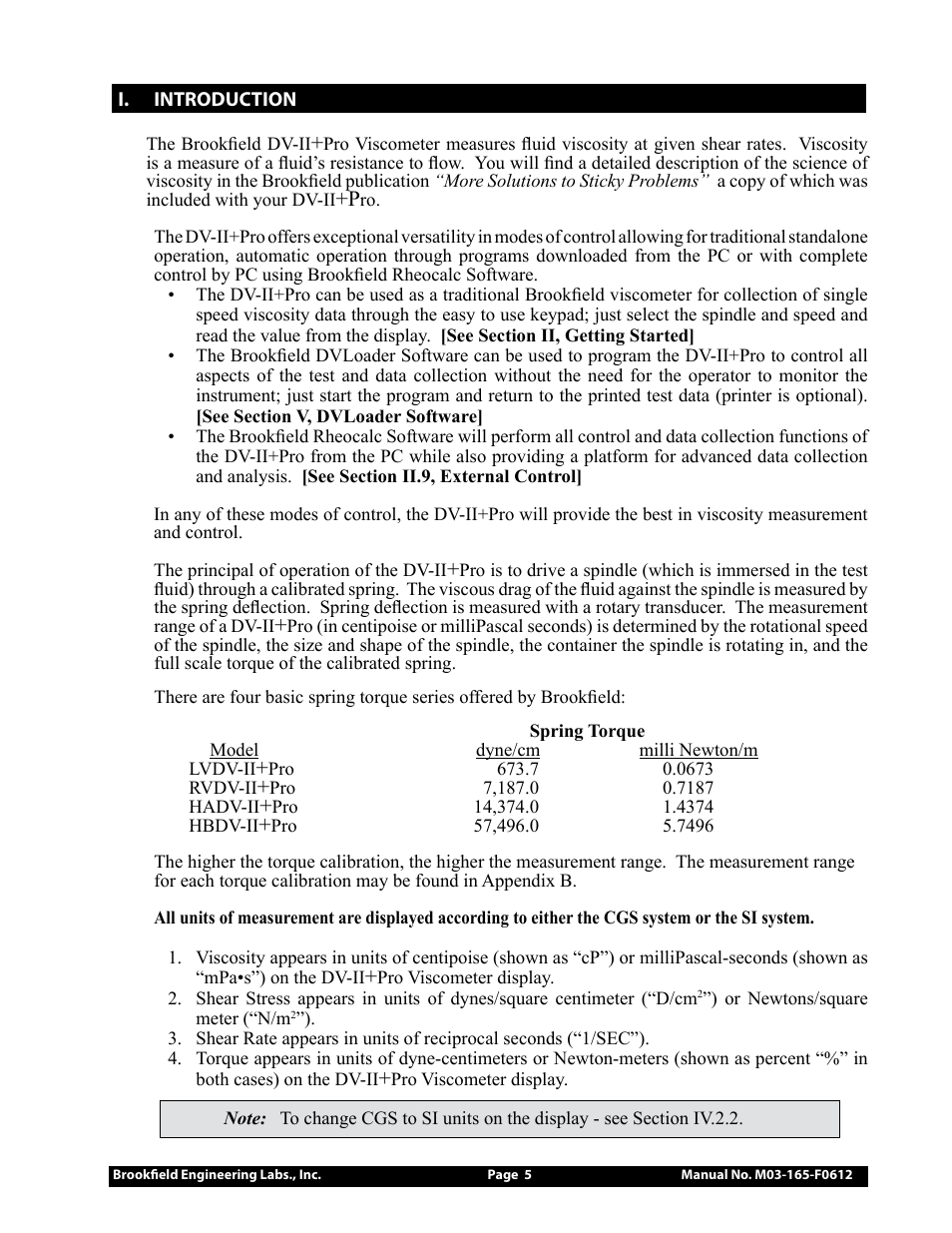 Brookfield DV2+Pro Viscometer User Manual | Page 5 / 101