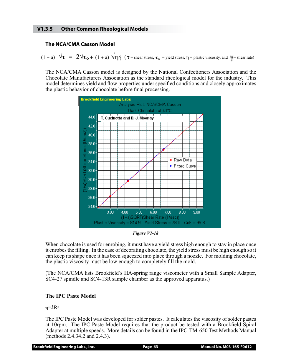 Τ = 2√τ | Brookfield DV2+Pro Viscometer User Manual | Page 63 / 101