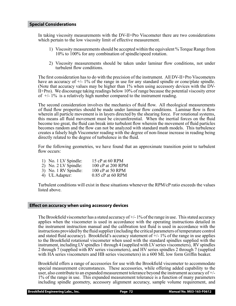 Brookfield DV2+Pro Viscometer User Manual | Page 72 / 101