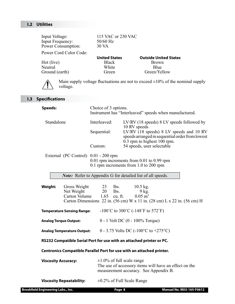 Brookfield DV2+Pro Viscometer User Manual | Page 8 / 101