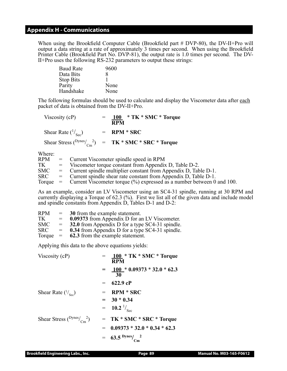 Brookfield DV2+Pro Viscometer User Manual | Page 89 / 101