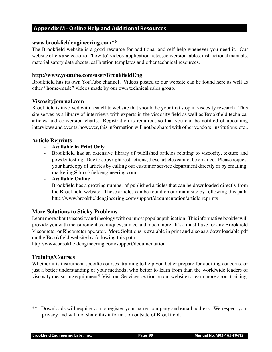 Brookfield DV2+Pro Viscometer User Manual | Page 99 / 101