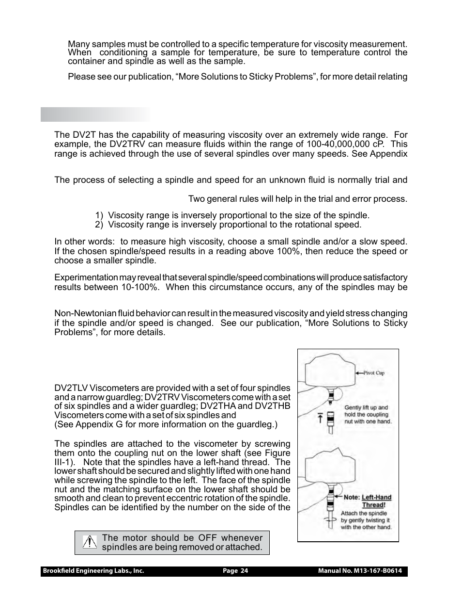 Brookfield DV2T Extra Viscometer User Manual | Page 24 / 95
