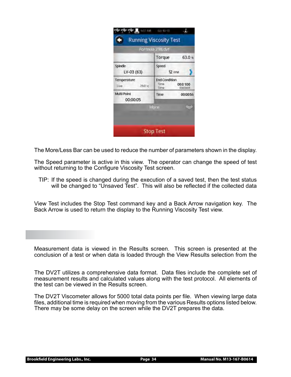 Brookfield DV2T Extra Viscometer User Manual | Page 34 / 95