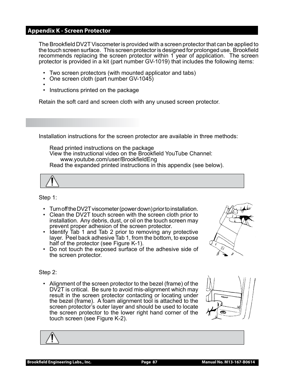 Brookfield DV2T Extra Viscometer User Manual | Page 87 / 95