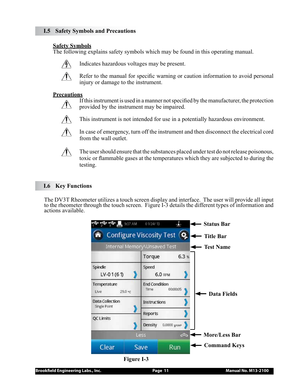 Brookfield DV3T Rheometer User Manual | Page 11 / 125