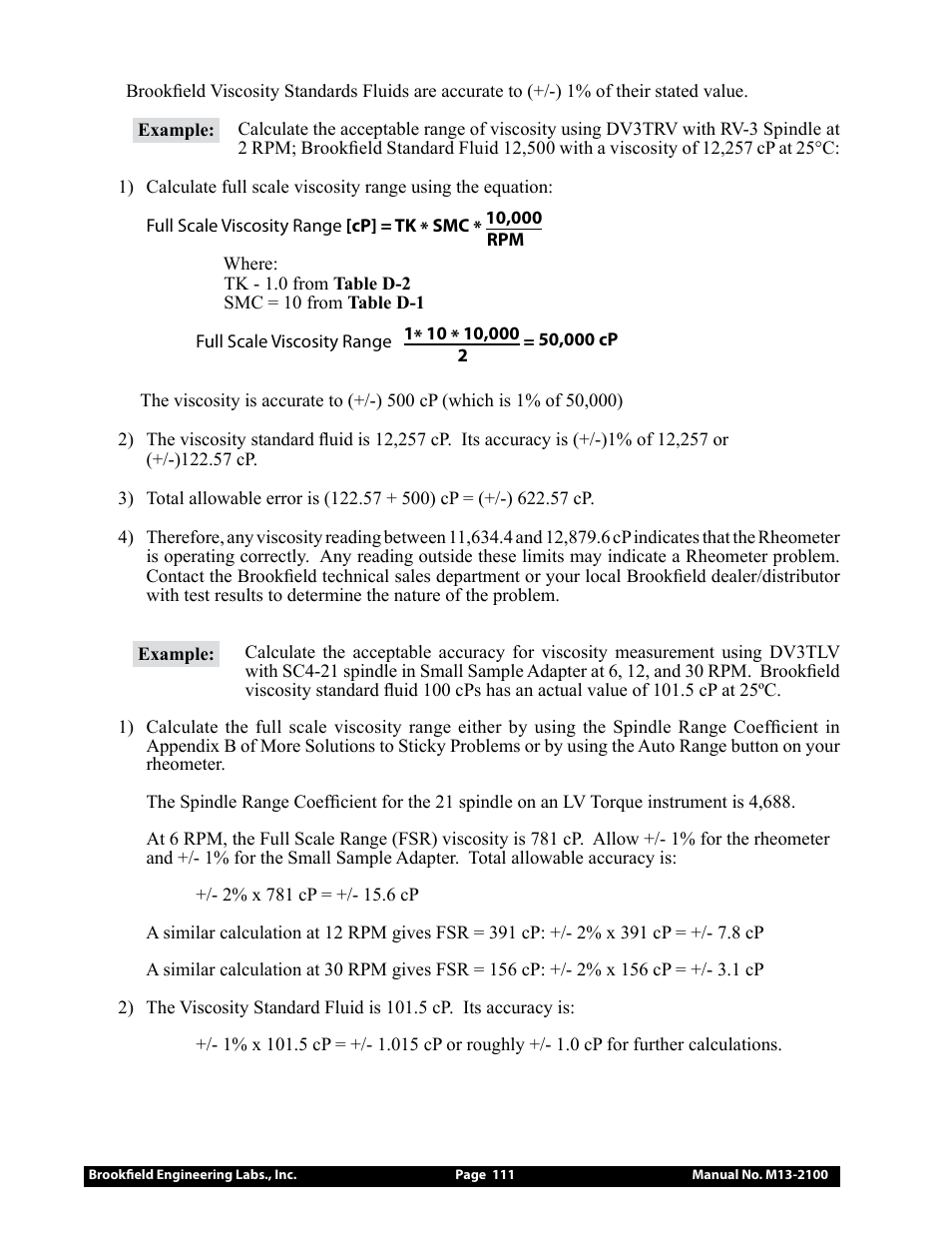 Brookfield DV3T Rheometer User Manual | Page 111 / 125