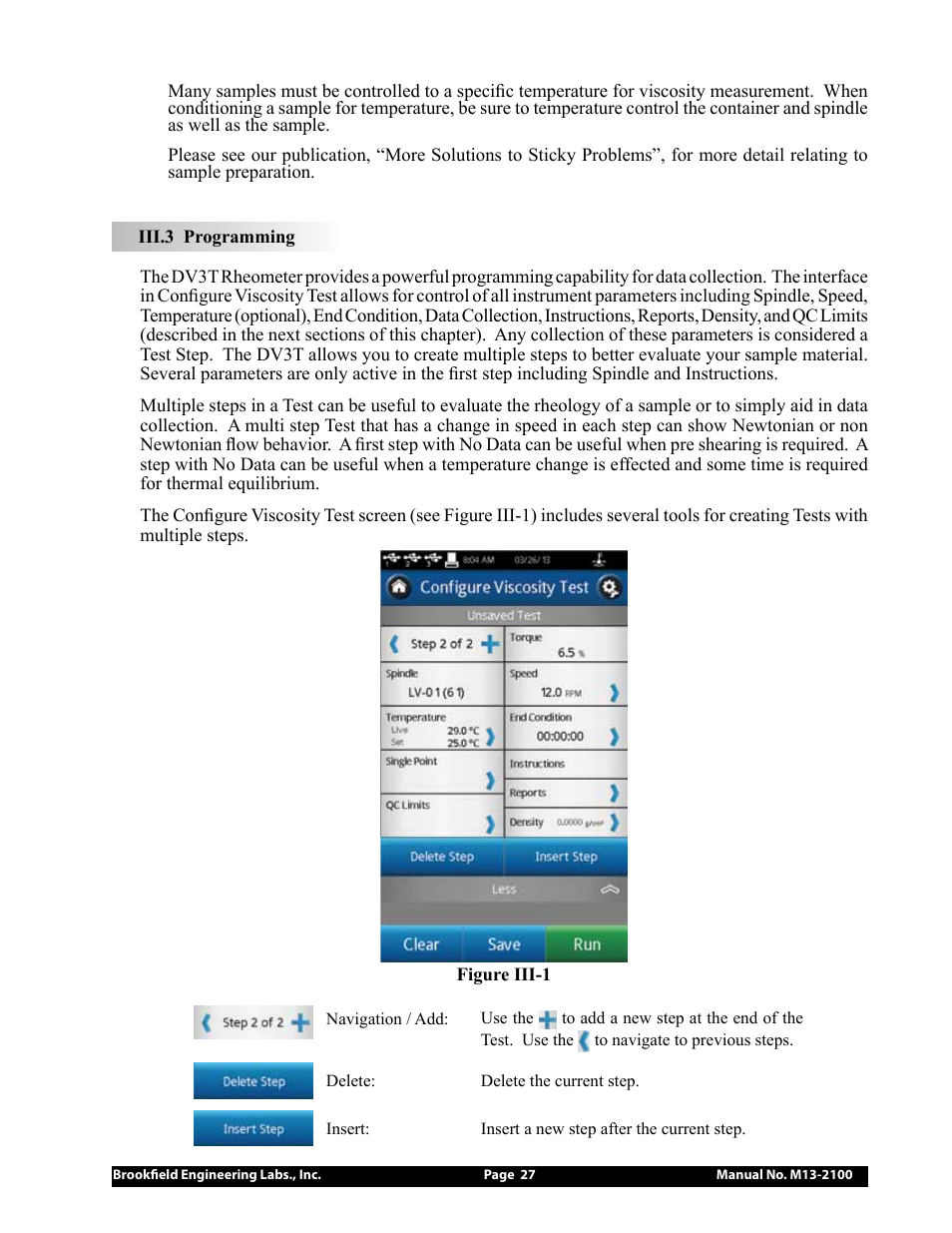 Brookfield DV3T Rheometer User Manual | Page 27 / 125