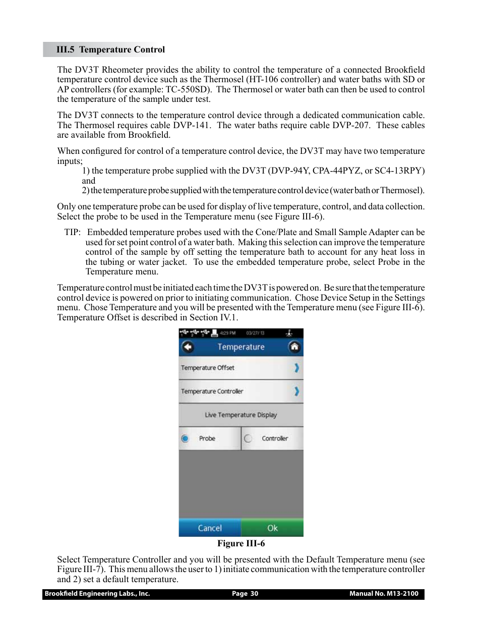 Brookfield DV3T Rheometer User Manual | Page 30 / 125