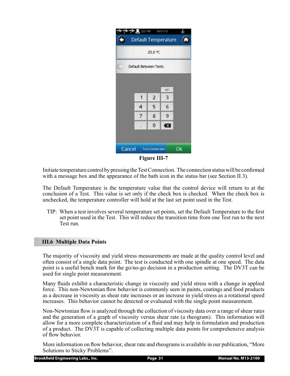 Brookfield DV3T Rheometer User Manual | Page 31 / 125