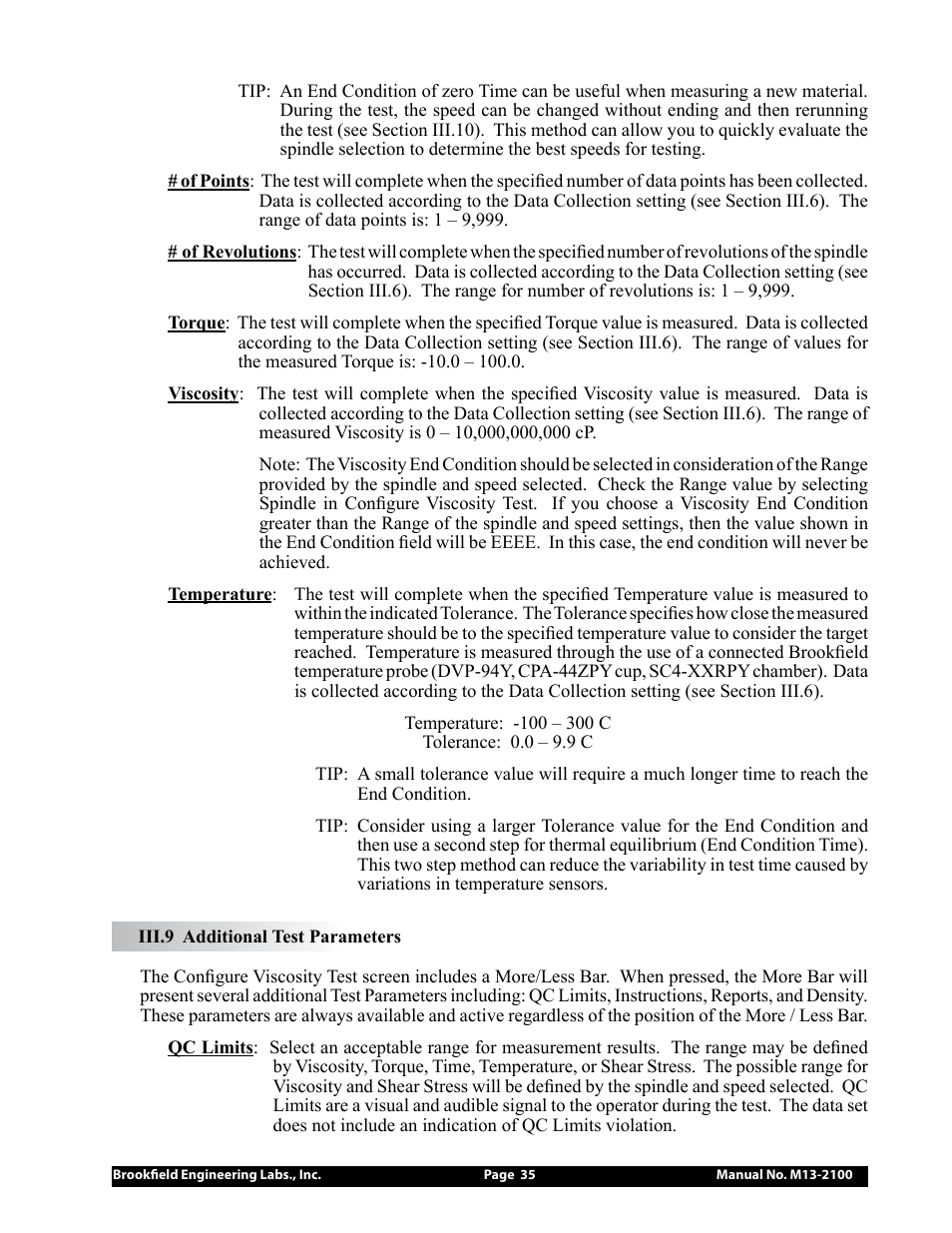 Brookfield DV3T Rheometer User Manual | Page 35 / 125