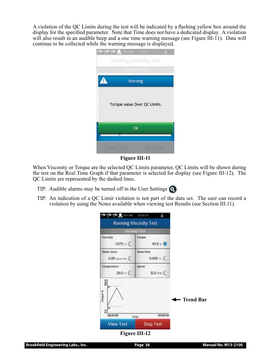 Brookfield DV3T Rheometer User Manual | Page 36 / 125