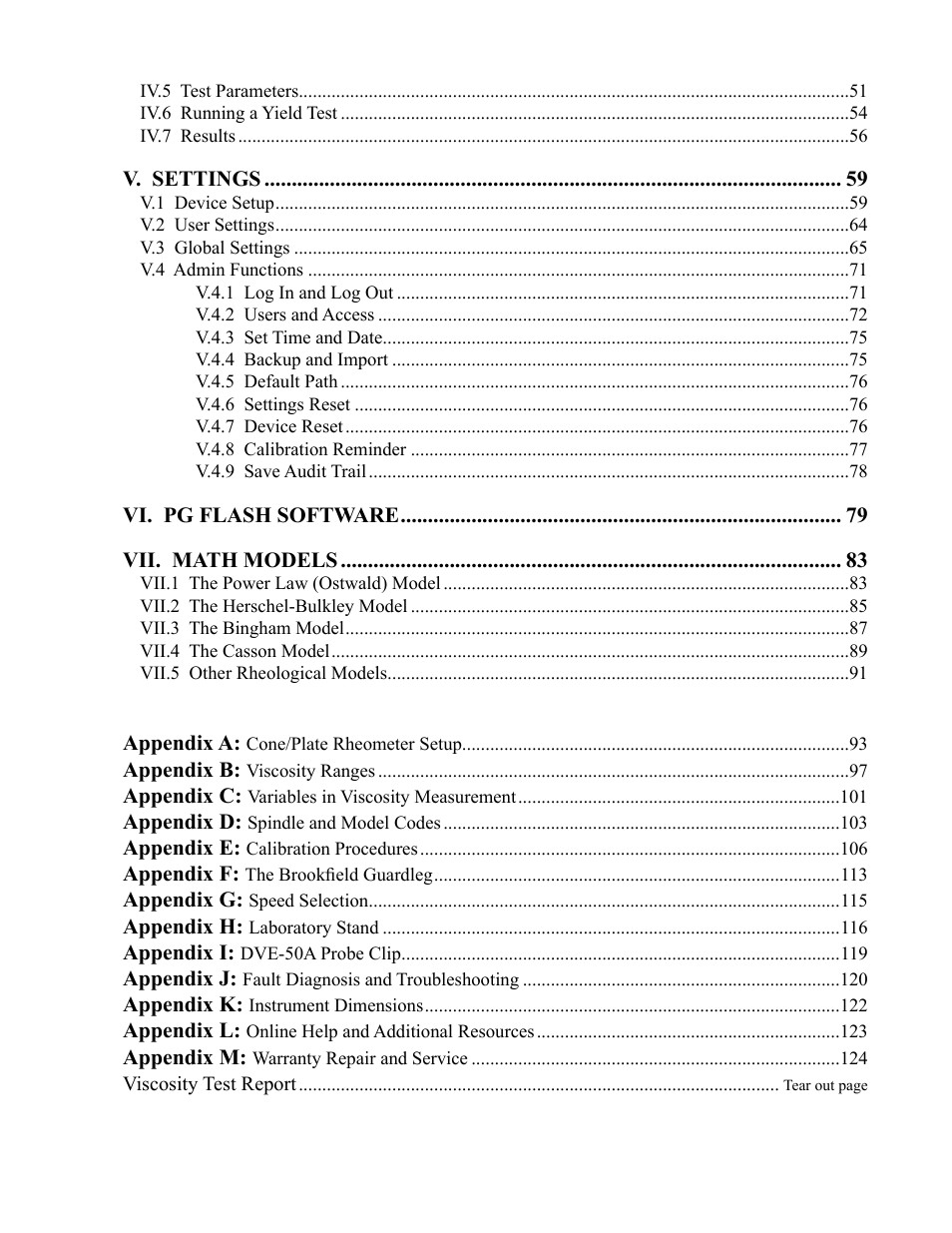 Brookfield DV3T Rheometer User Manual | Page 4 / 125