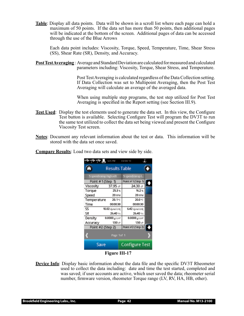 Brookfield DV3T Rheometer User Manual | Page 42 / 125