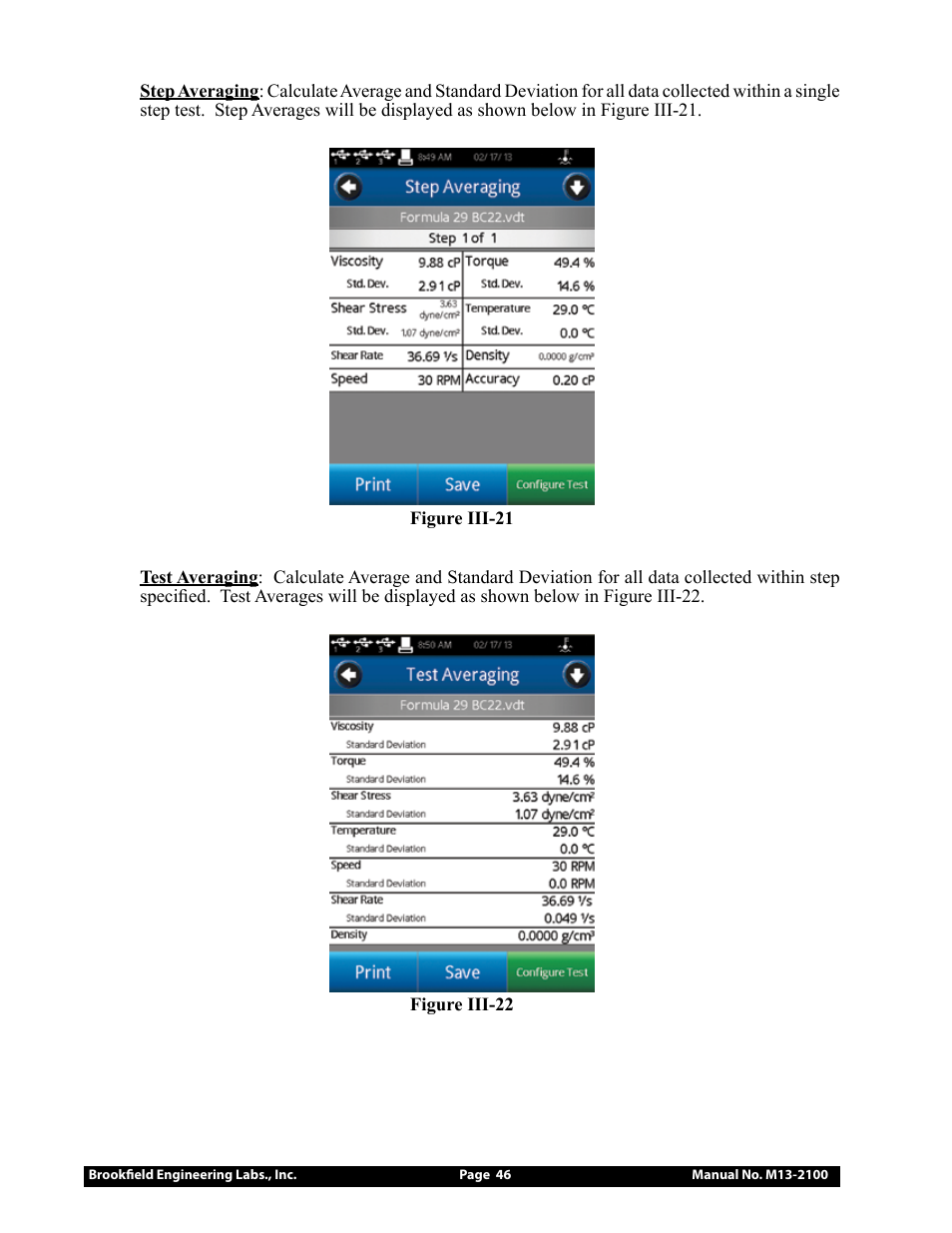 Brookfield DV3T Rheometer User Manual | Page 46 / 125