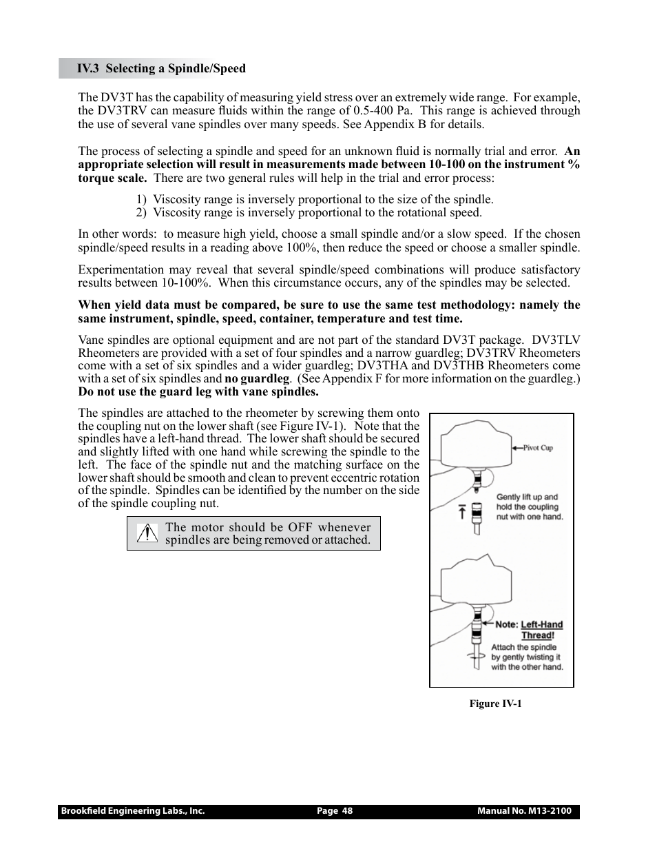 Brookfield DV3T Rheometer User Manual | Page 48 / 125