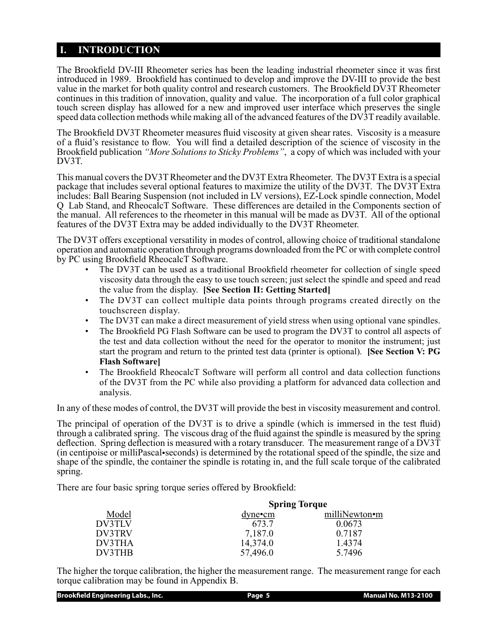 Brookfield DV3T Rheometer User Manual | Page 5 / 125