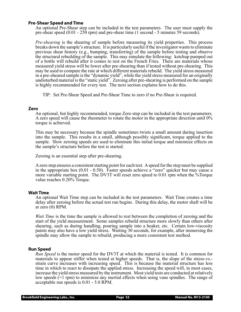 Brookfield DV3T Rheometer User Manual | Page 52 / 125