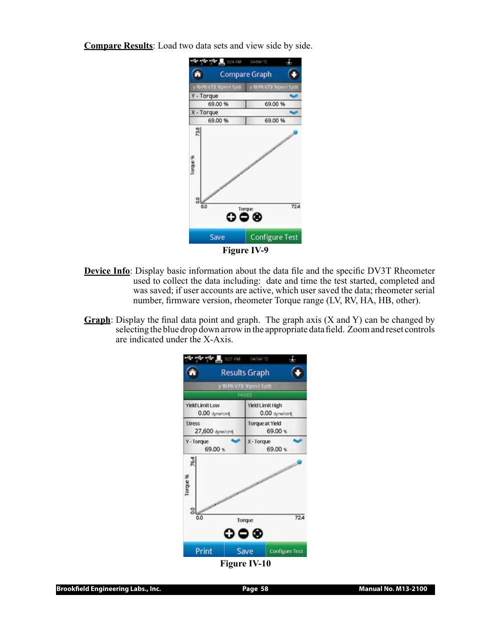 Brookfield DV3T Rheometer User Manual | Page 58 / 125