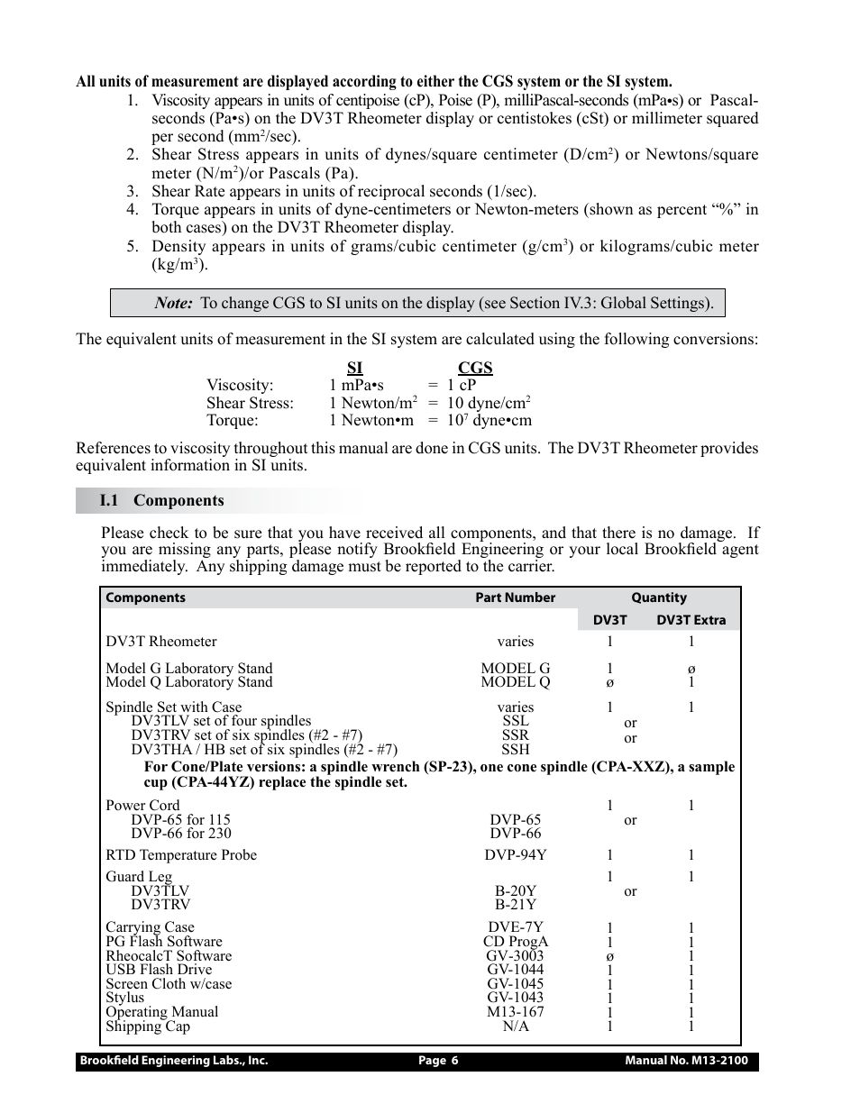 Brookfield DV3T Rheometer User Manual | Page 6 / 125