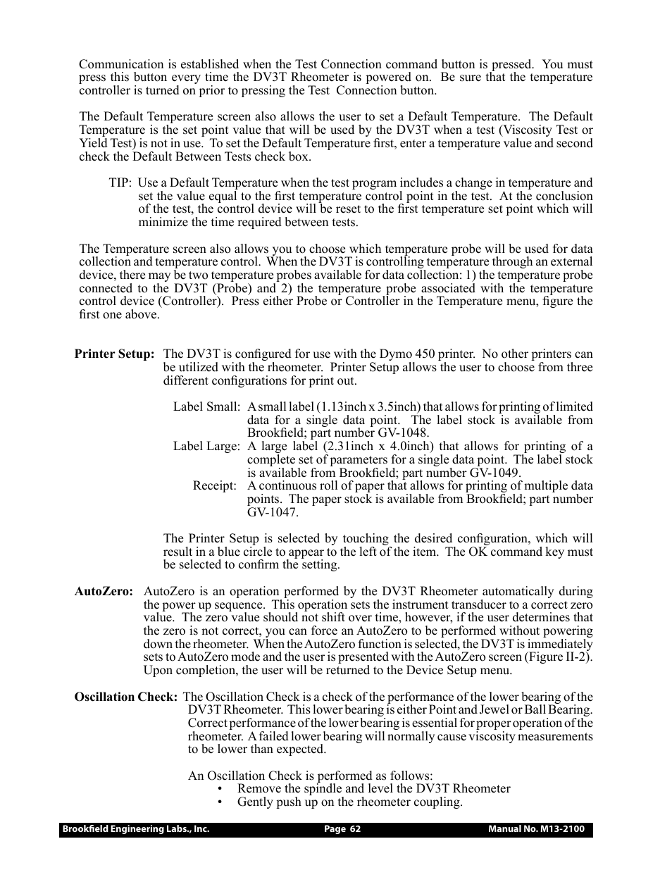 Brookfield DV3T Rheometer User Manual | Page 62 / 125