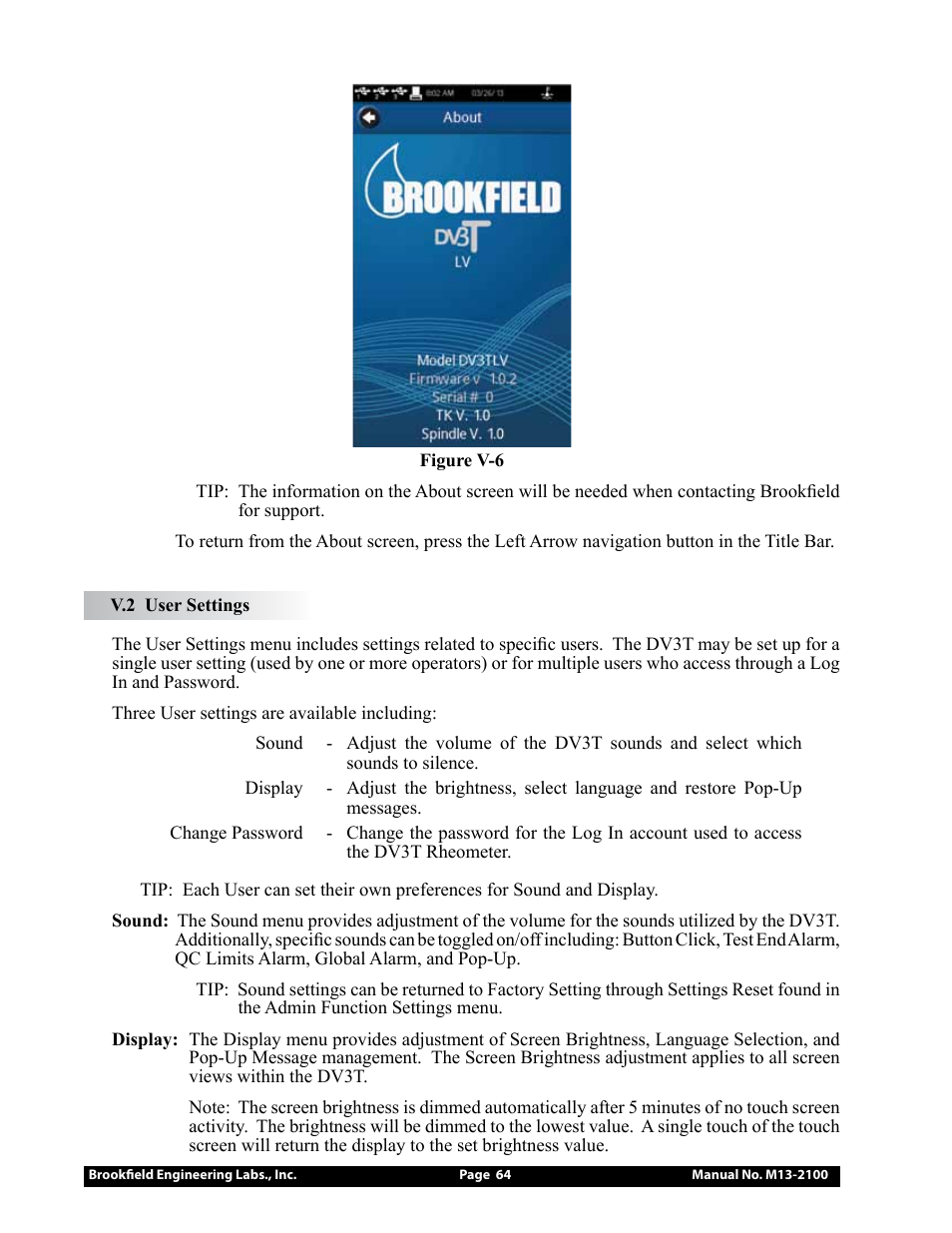 Brookfield DV3T Rheometer User Manual | Page 64 / 125