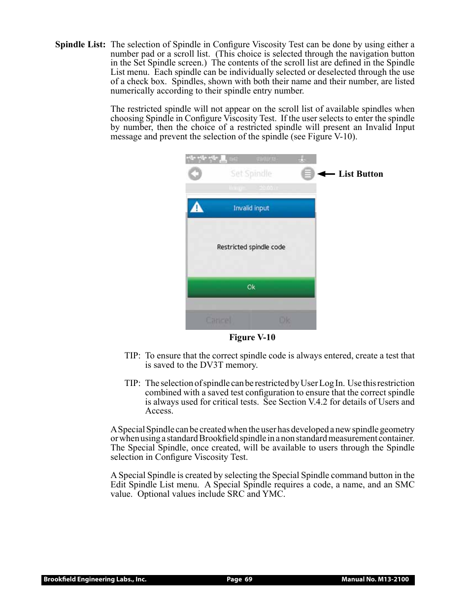 Brookfield DV3T Rheometer User Manual | Page 69 / 125