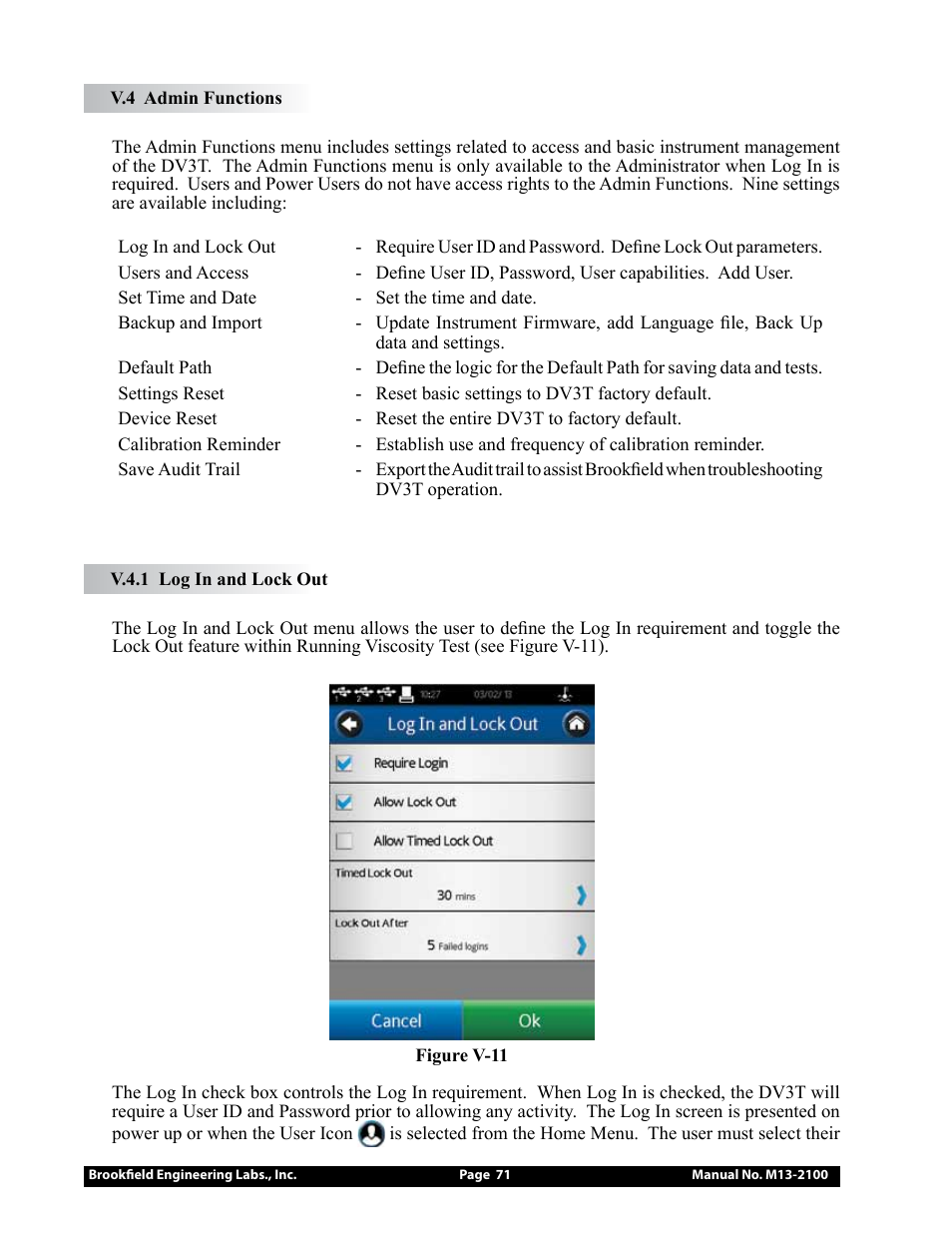 Brookfield DV3T Rheometer User Manual | Page 71 / 125